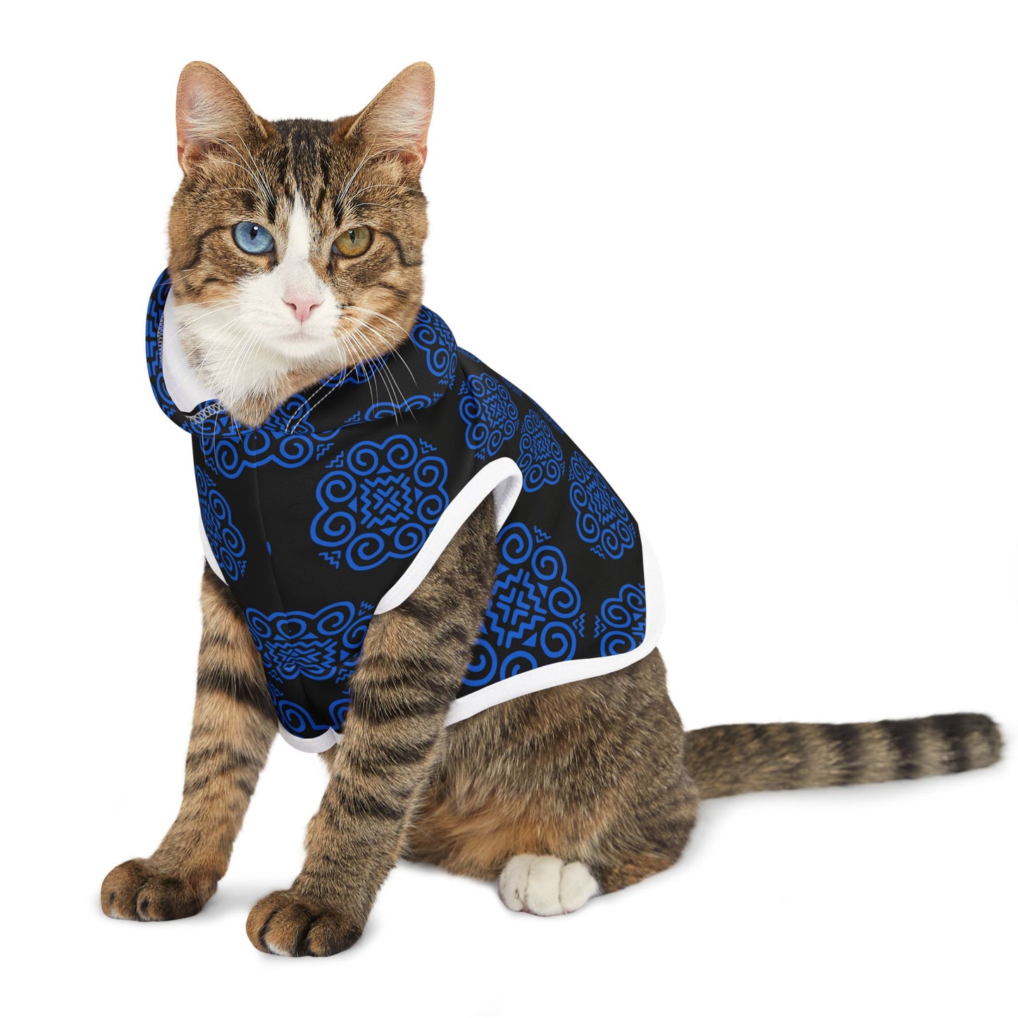 Hmong Pet Hoodie (black & blue)