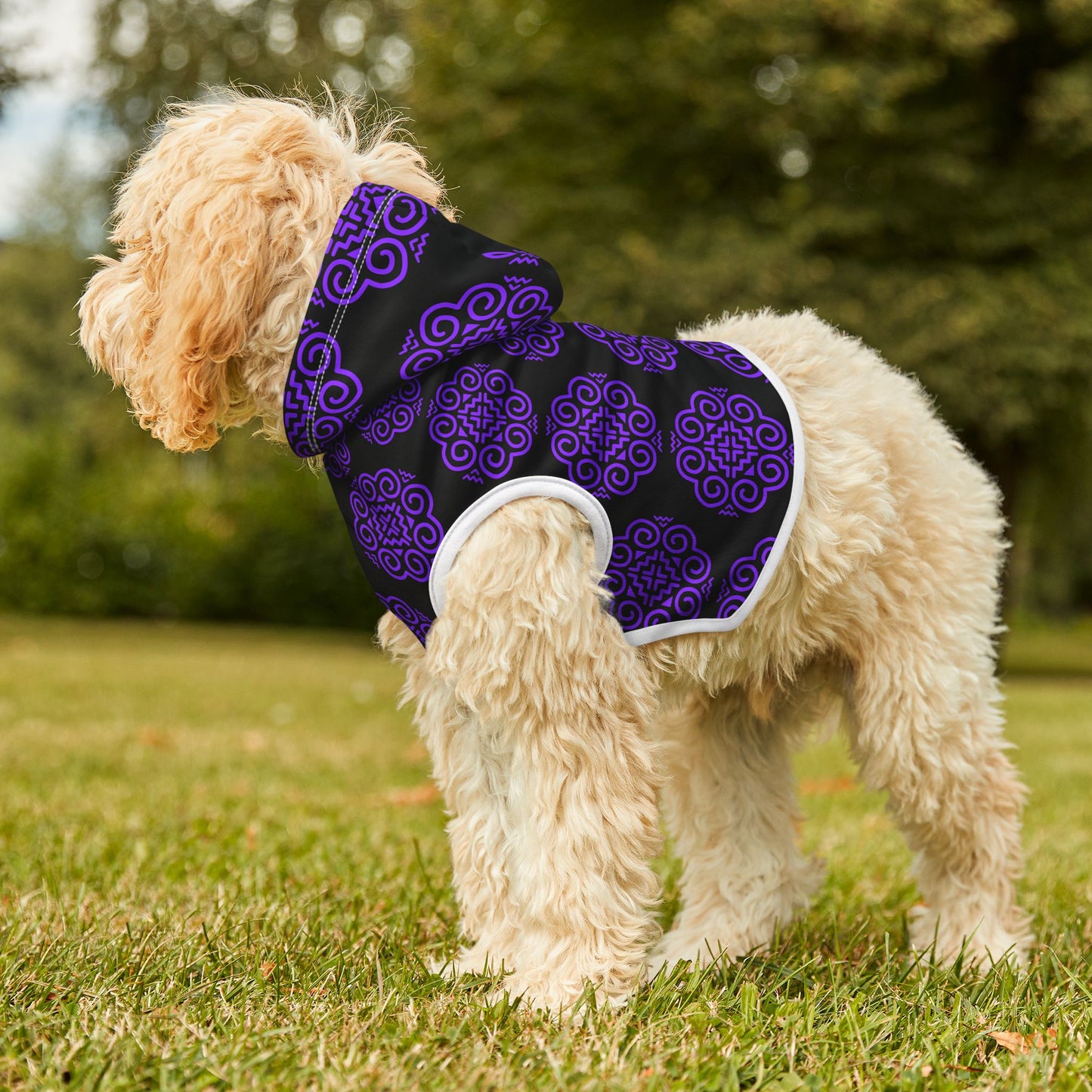 Hmong Pet Hoodie (black & purple)
