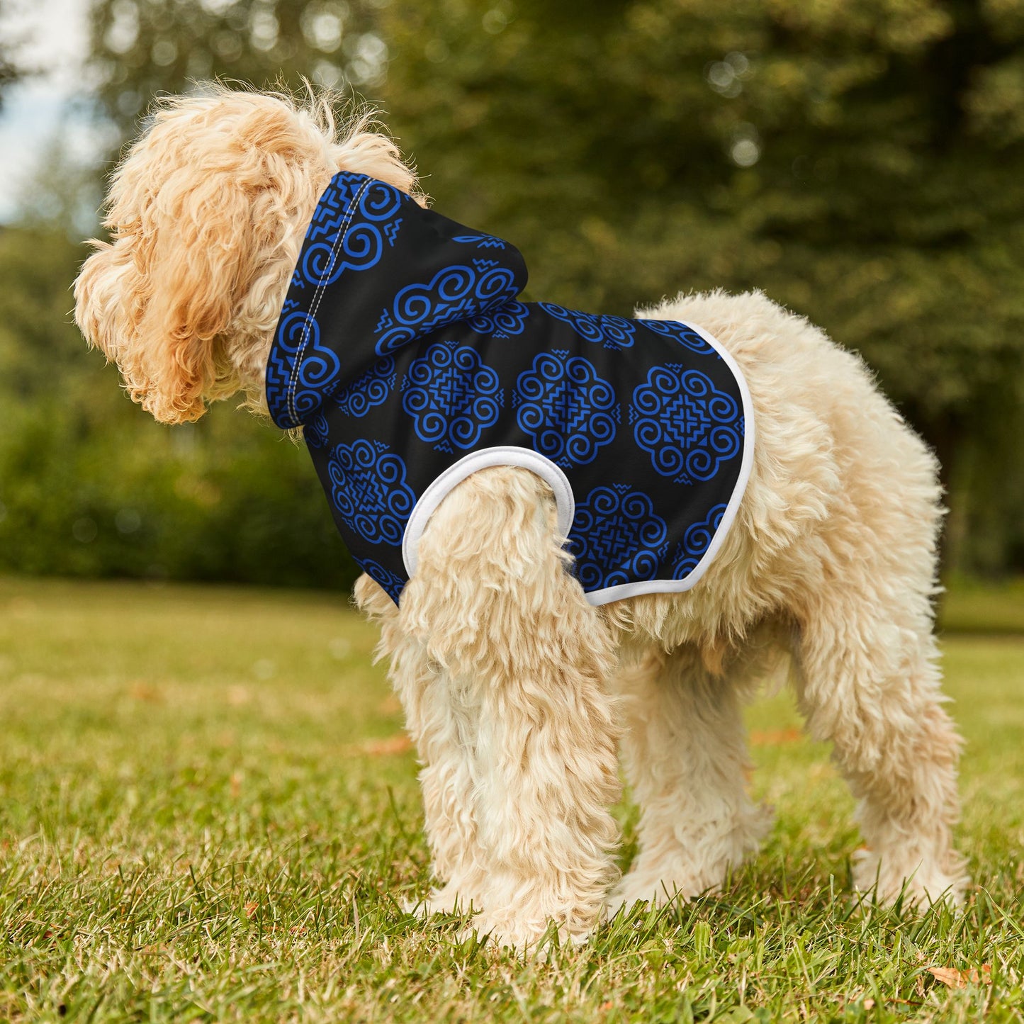 Hmong Pet Hoodie (black & blue)