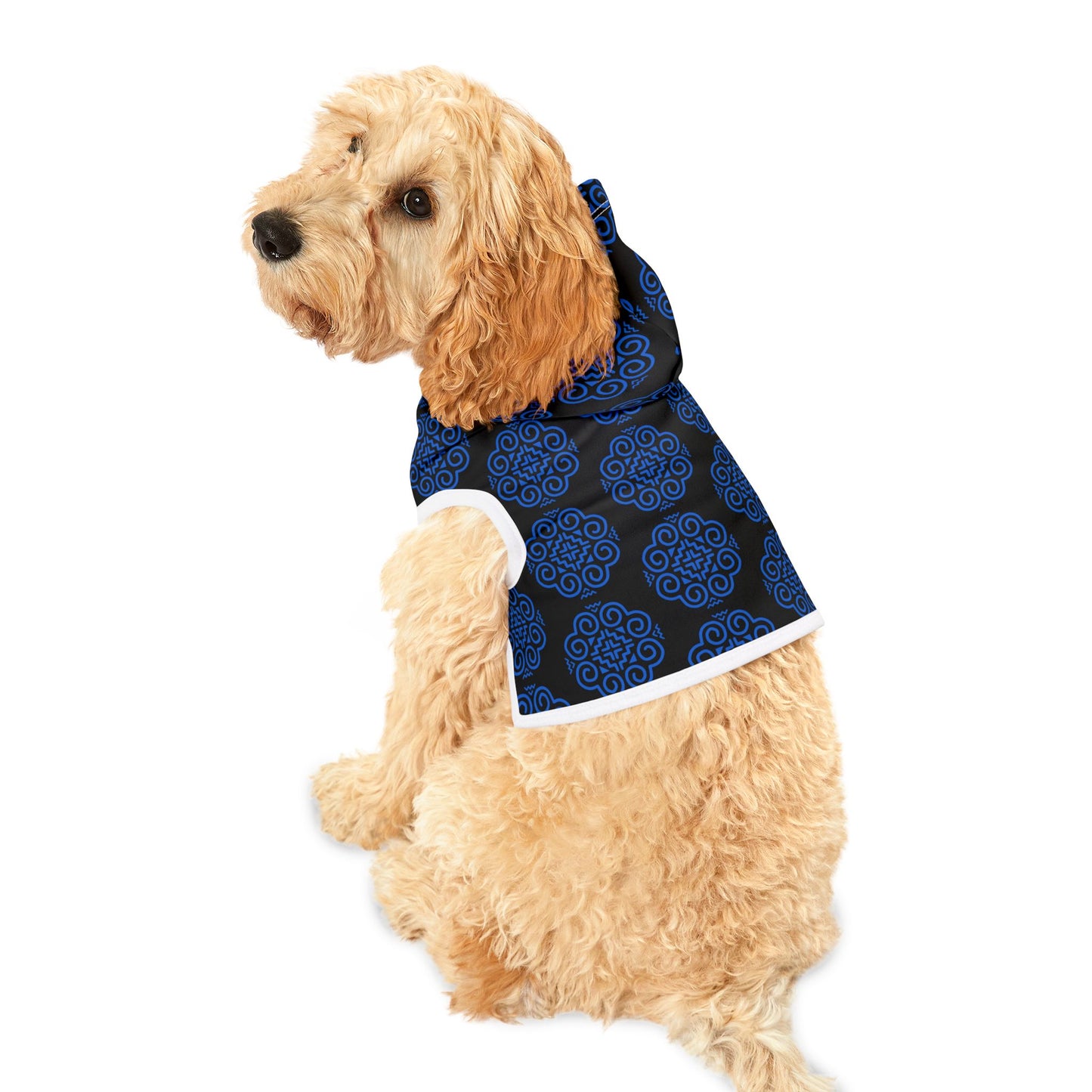 Hmong Pet Hoodie (black & blue)
