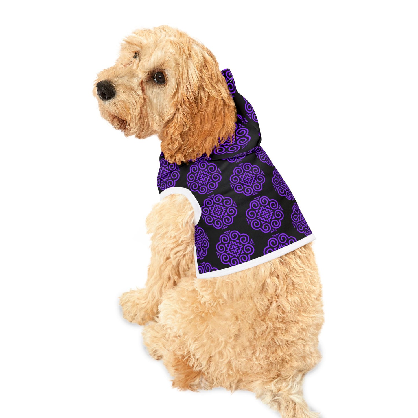 Hmong Pet Hoodie (black & purple)
