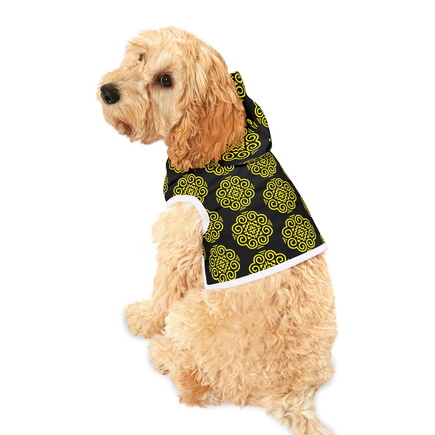Hmong Pet Hoodie (black & yellow)