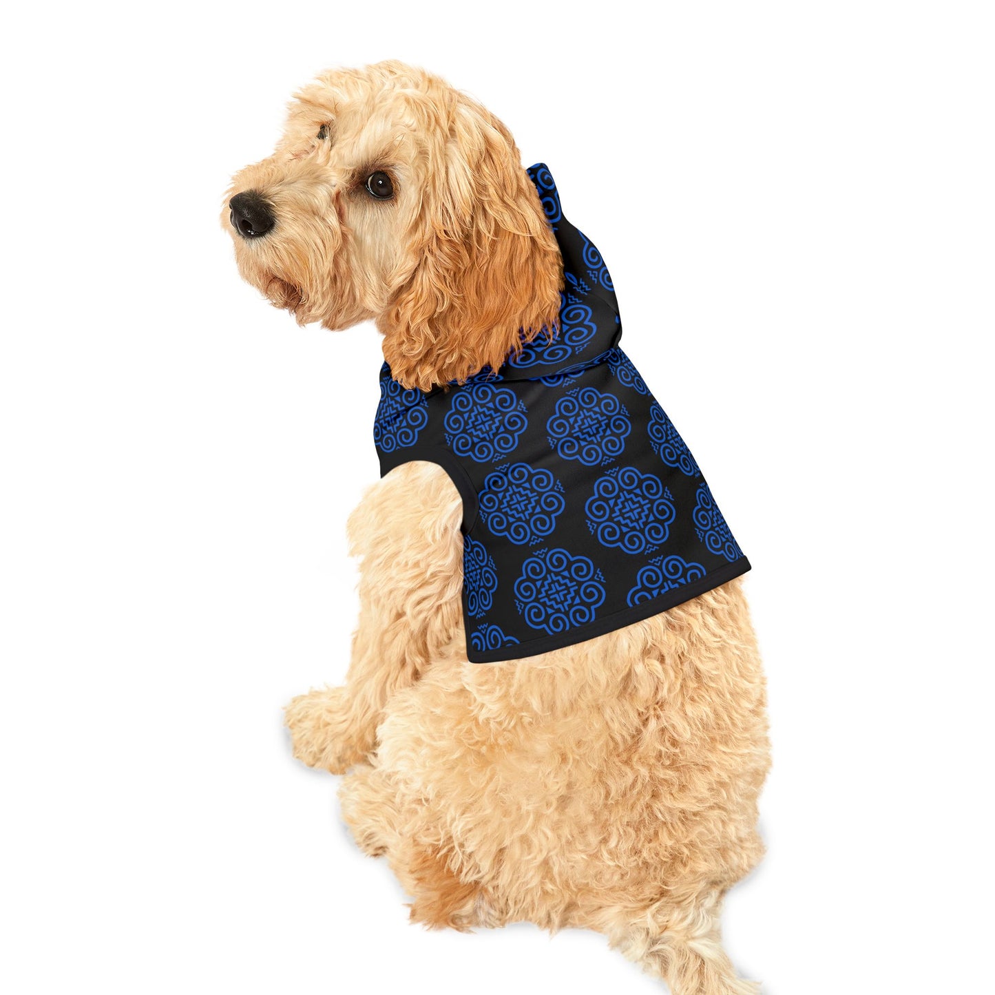 Hmong Pet Hoodie (black & blue)