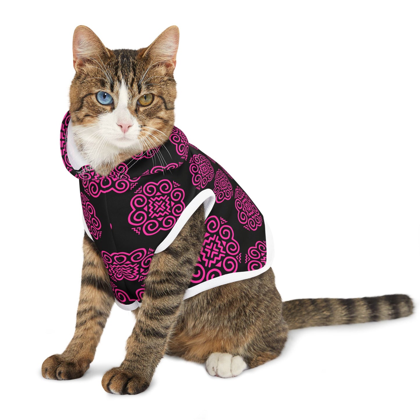 Hmong Pet Hoodie (black & pink)