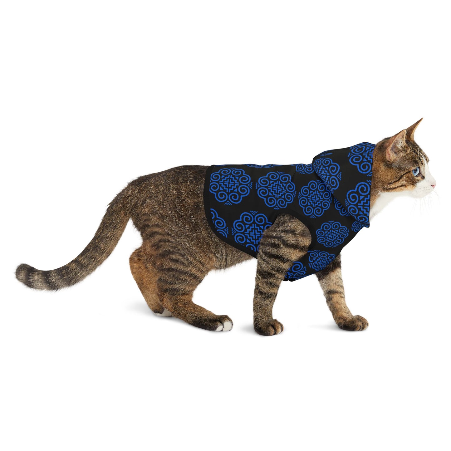 Hmong Pet Hoodie (black & blue)