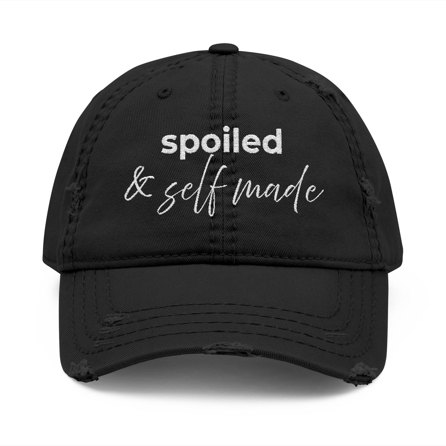 Spoiled & Self Made Distressed Hat (dark)