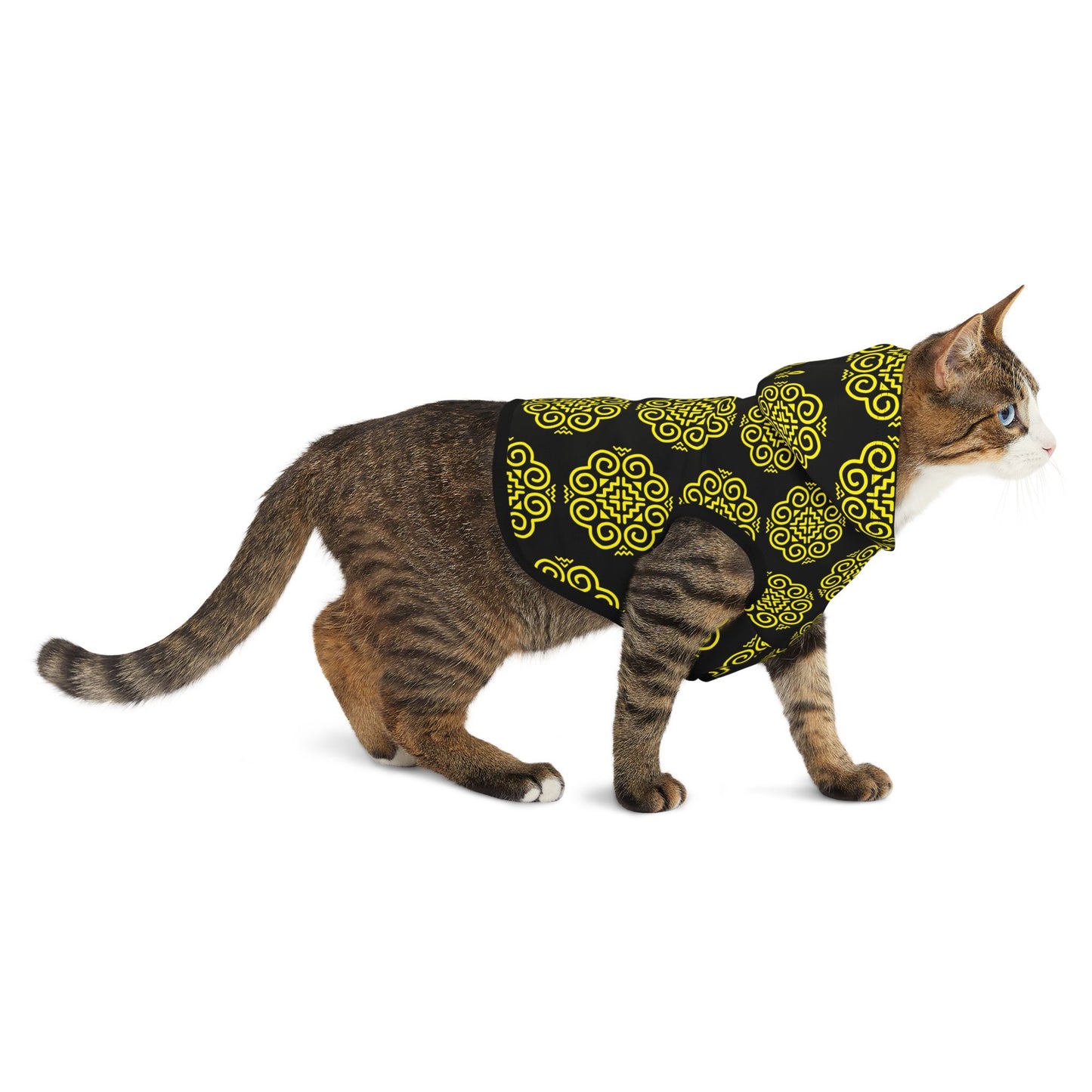 Hmong Pet Hoodie (black & yellow)