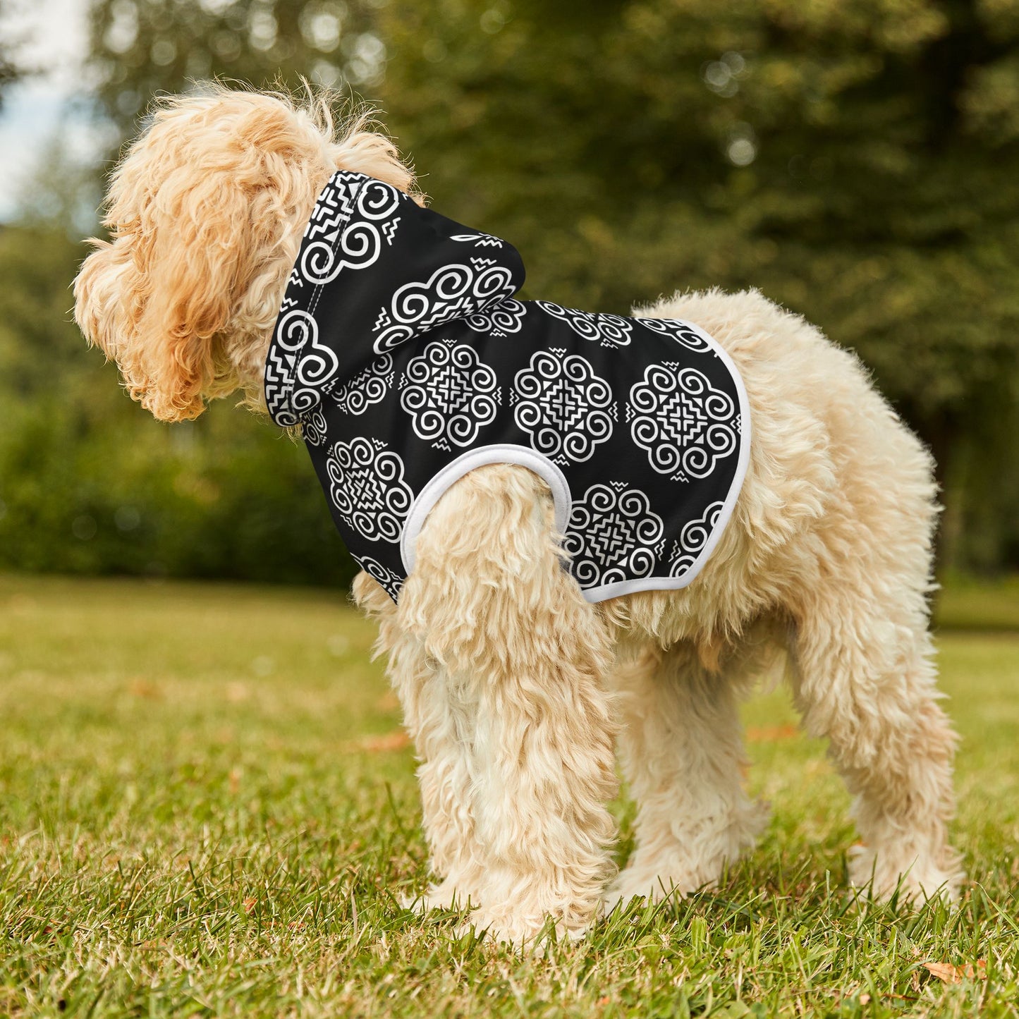 Hmong Pet Hoodie (black & white)