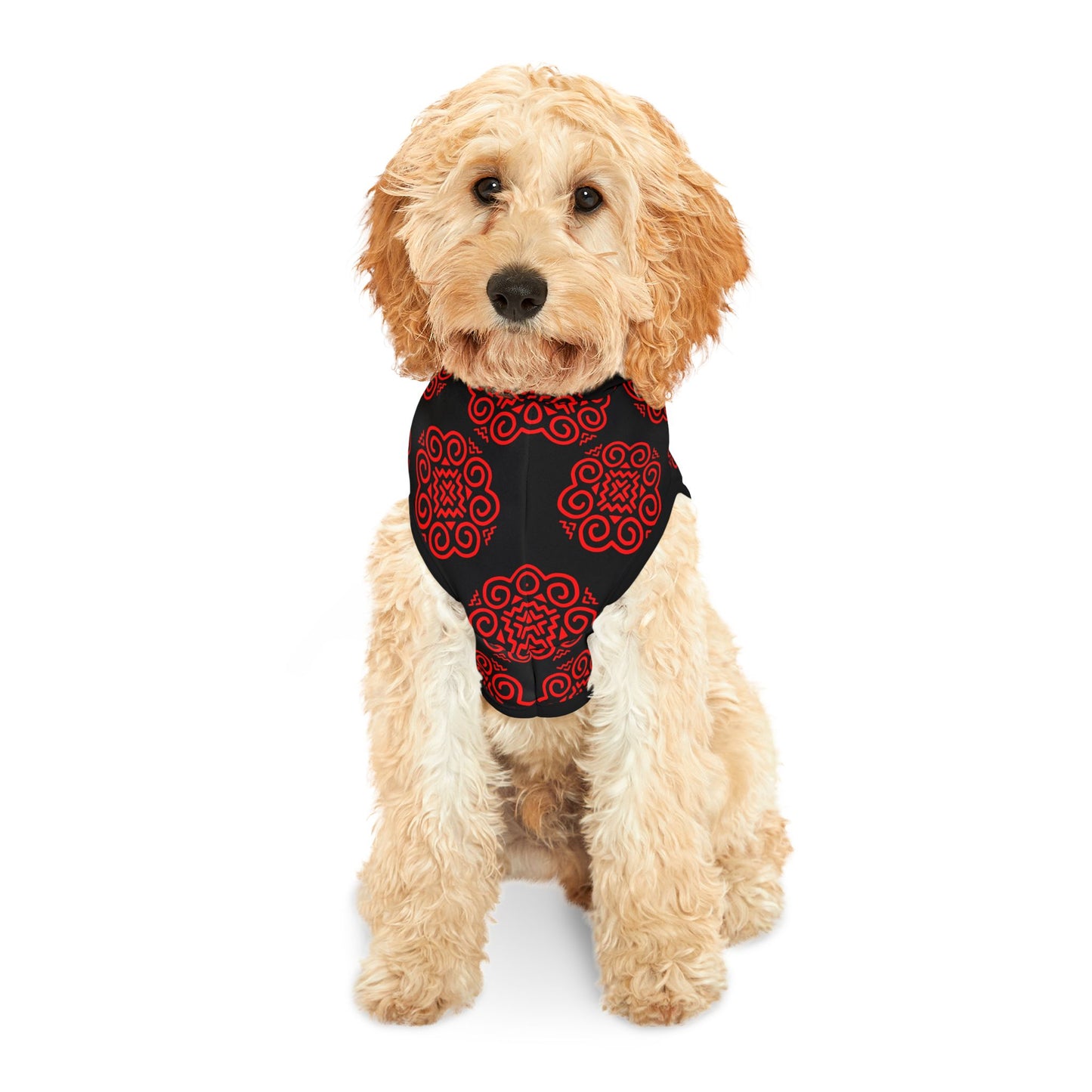 Hmong Pet Hoodie (black & red)