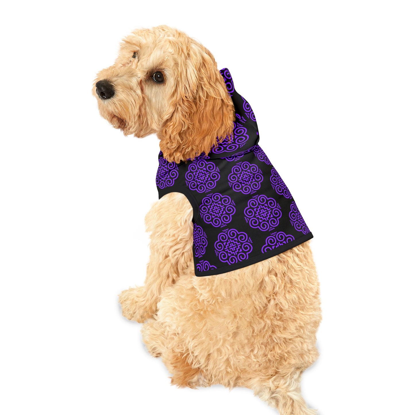 Hmong Pet Hoodie (black & purple)