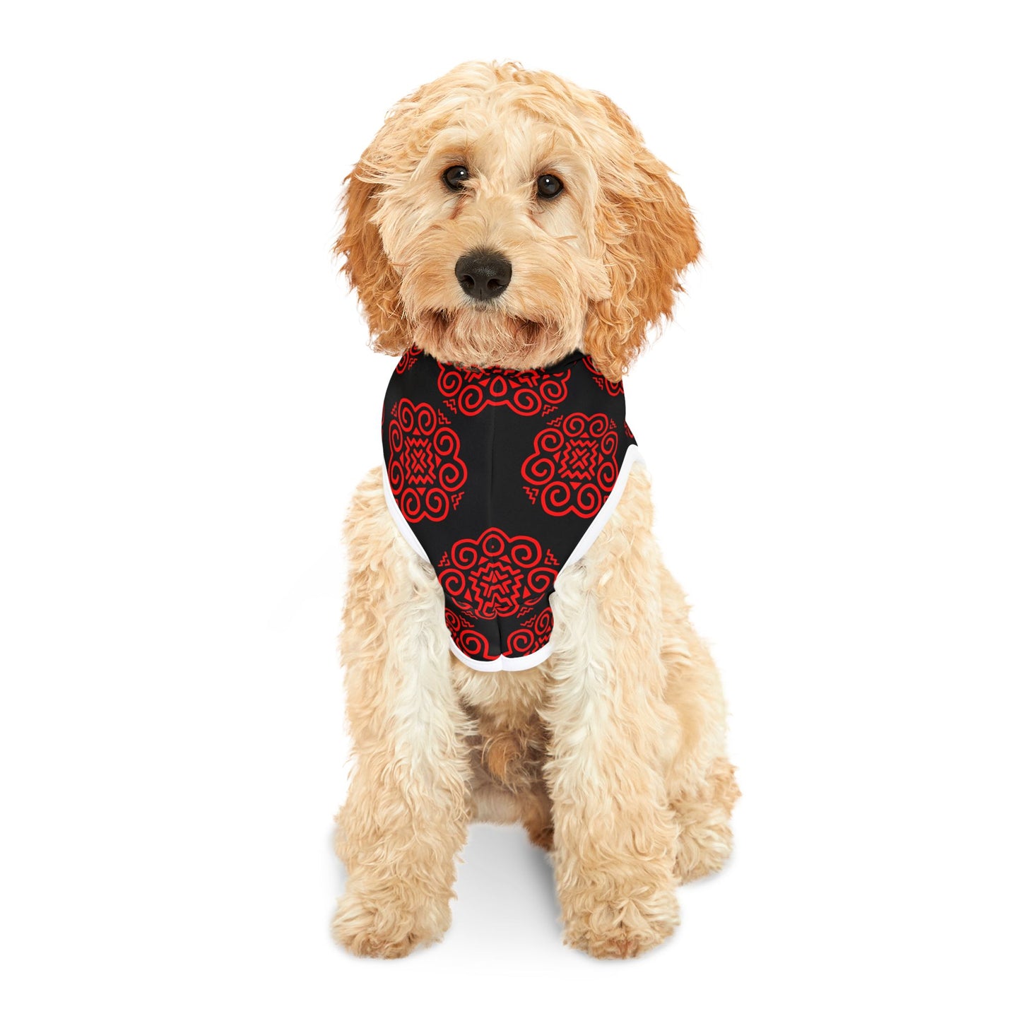 Hmong Pet Hoodie (black & red)