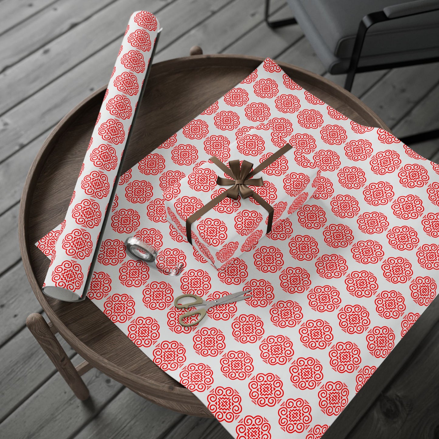 Hmong Wrapping Papers (white & red)