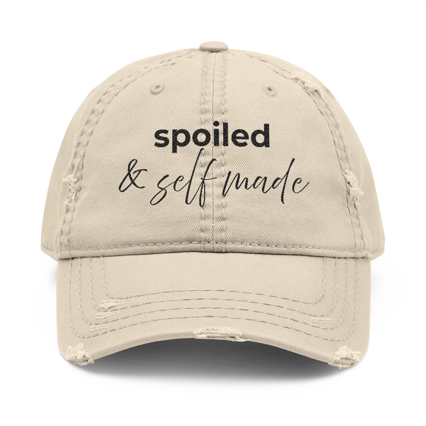 Spoiled & Self Made Distressed Hat (light)