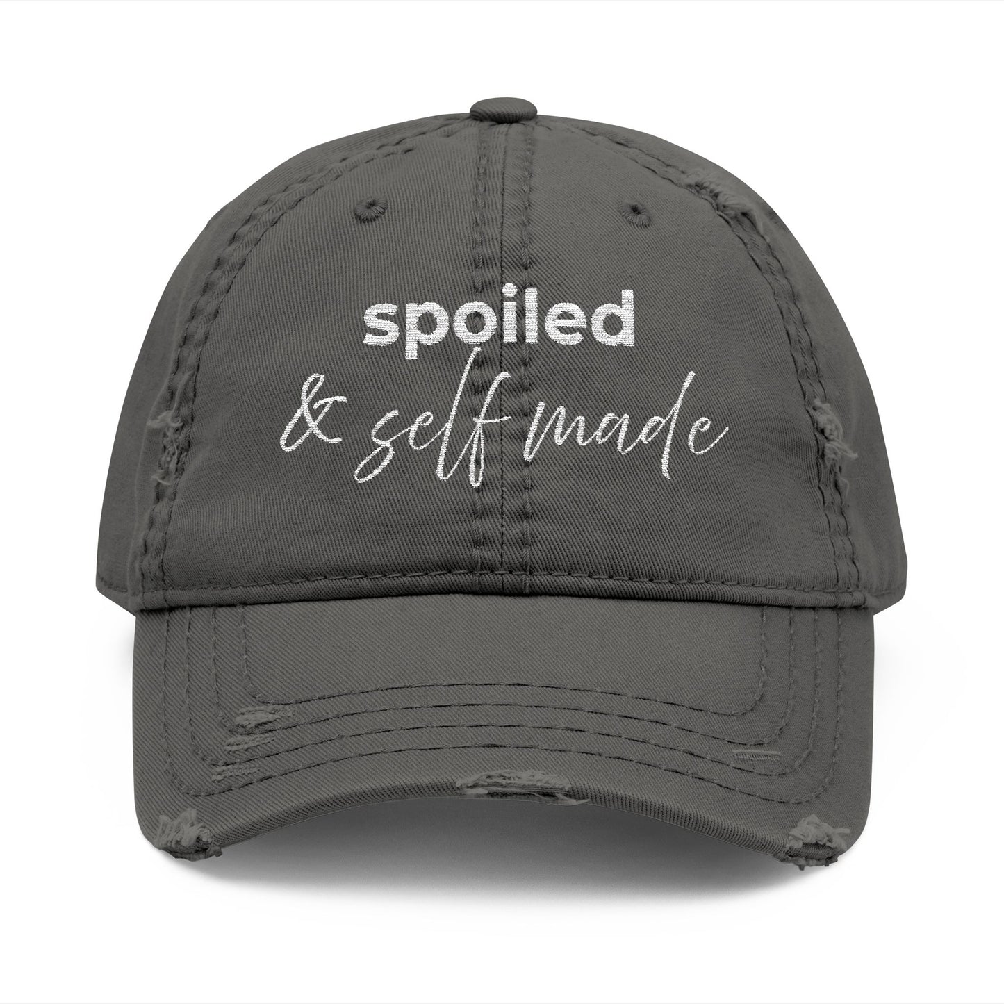 Spoiled & Self Made Distressed Hat (dark)