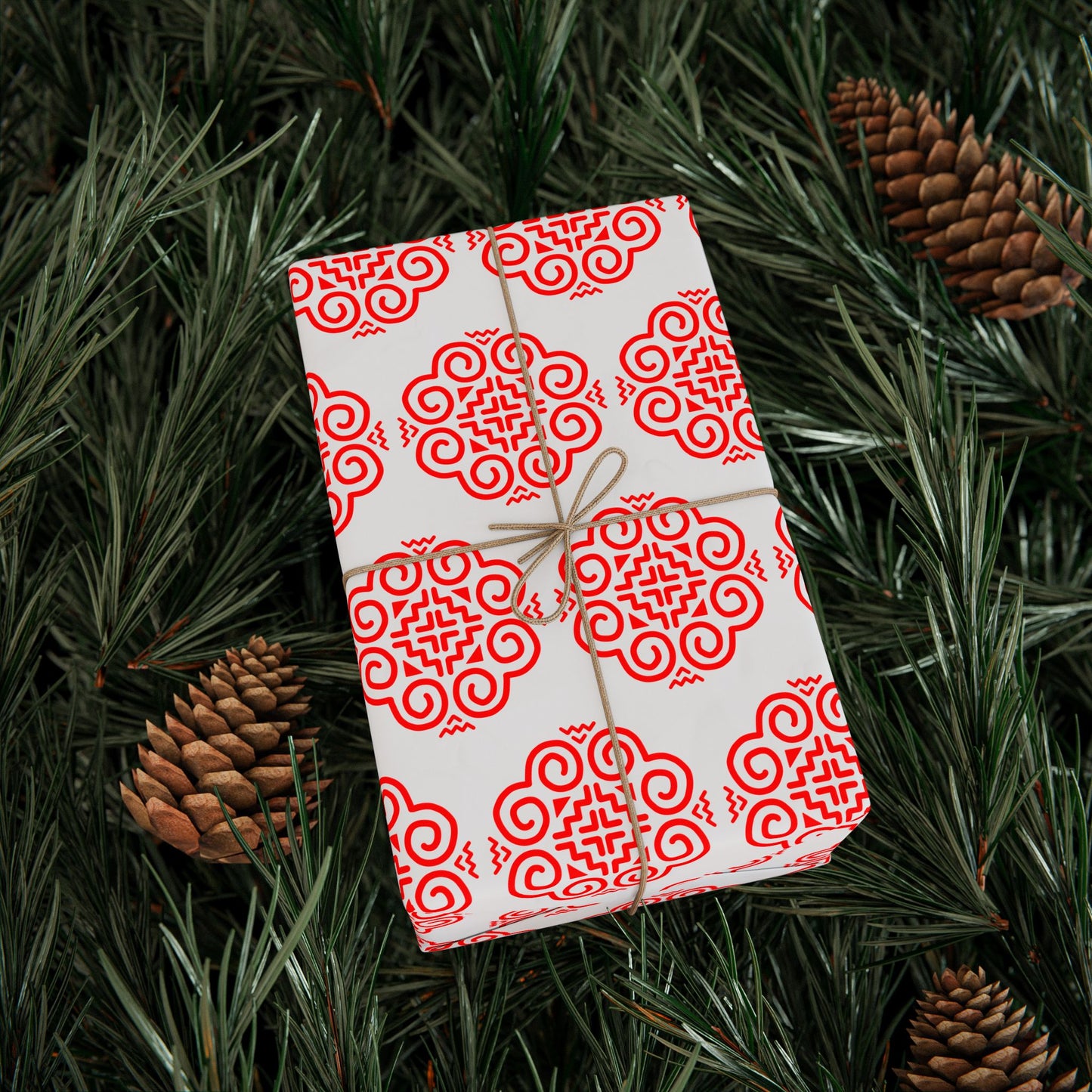 Hmong Wrapping Papers (white & red)