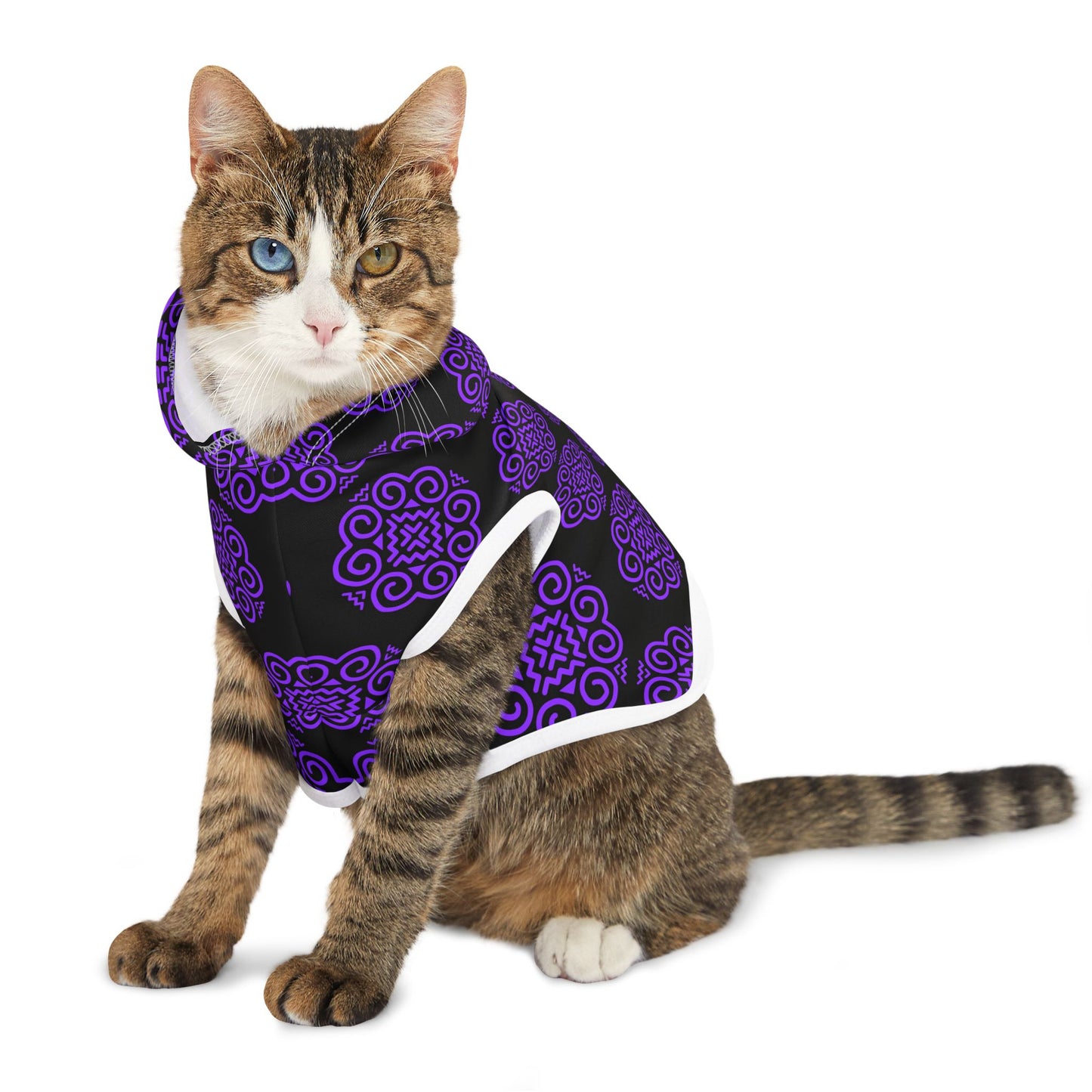 Hmong Pet Hoodie (black & purple)