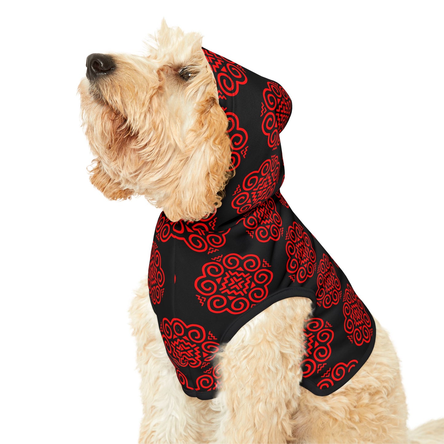 Hmong Pet Hoodie (black & red)