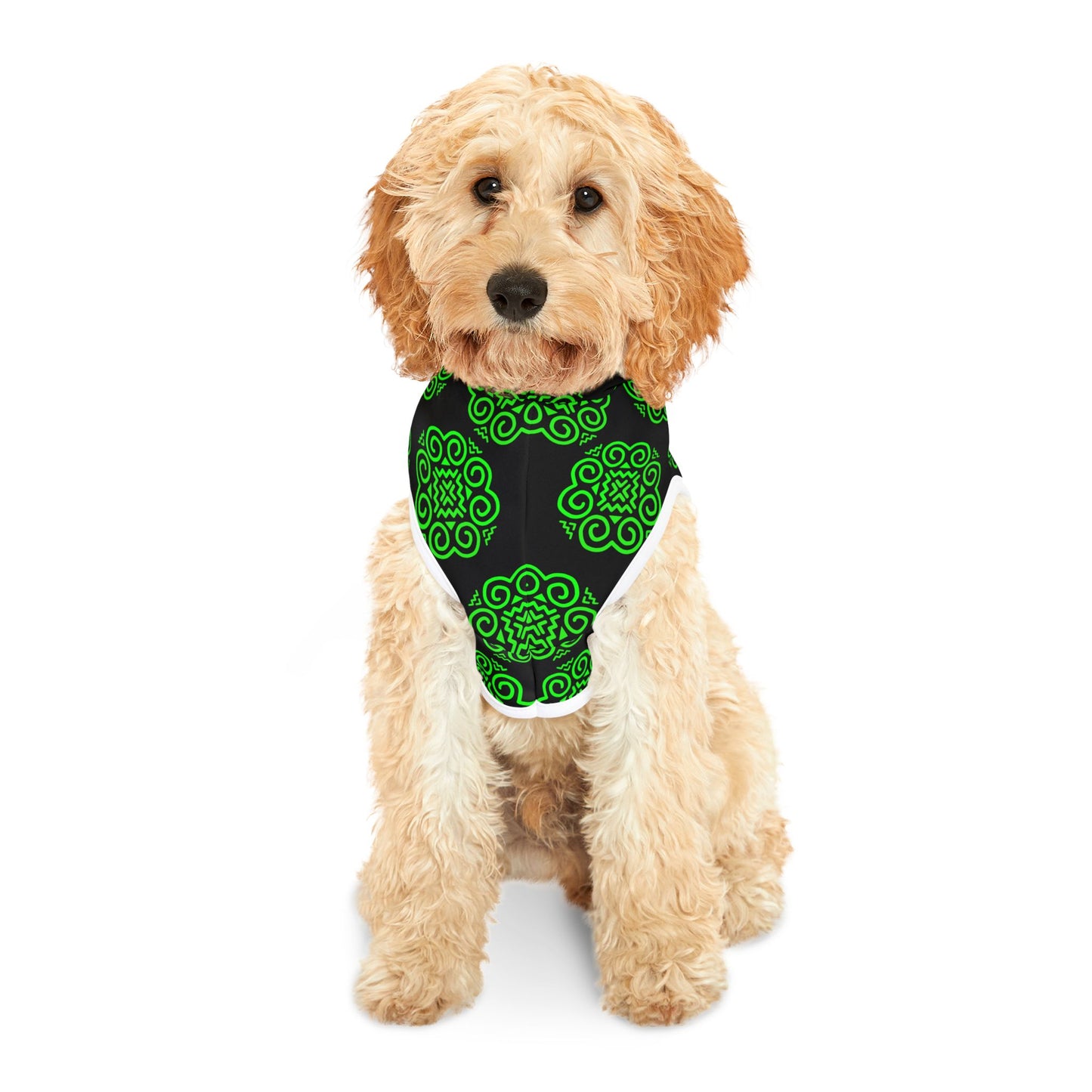 Hmong Pet Hoodie (black & green)
