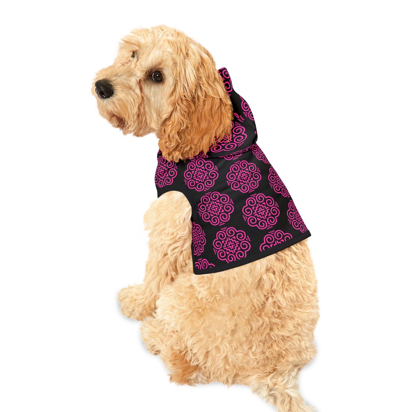 Hmong Pet Hoodie (black & pink)