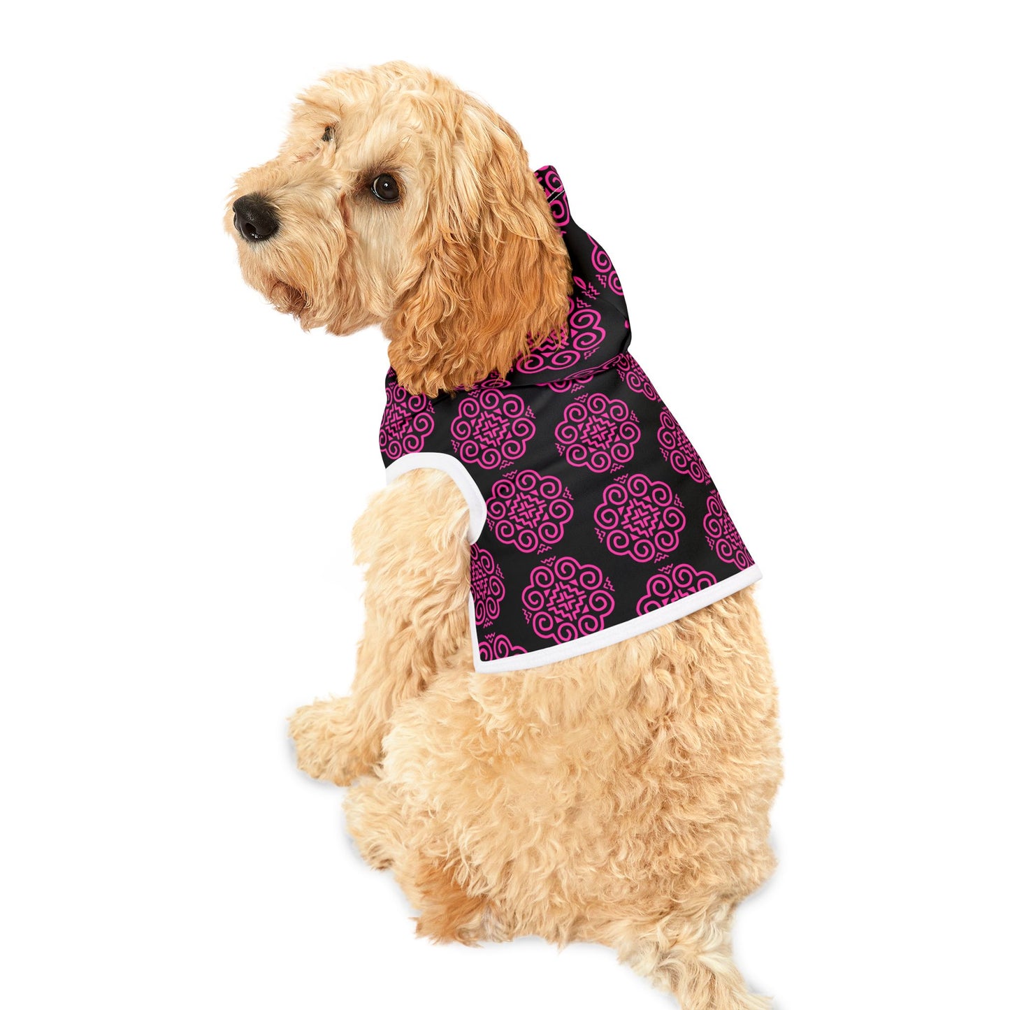 Hmong Pet Hoodie (black & pink)