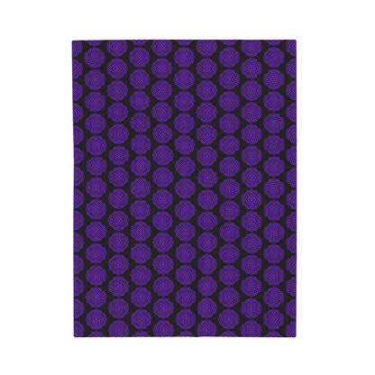 Hmong Velveteen Plush Blanket (black & purple)