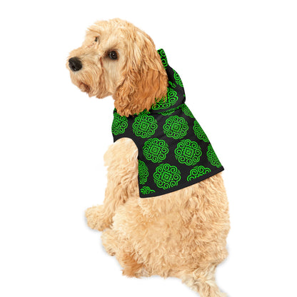 Hmong Pet Hoodie (black & green)
