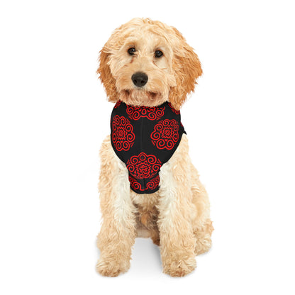 Hmong Pet Hoodie (black & red)