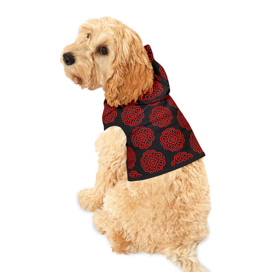 Hmong Pet Hoodie (black & red)