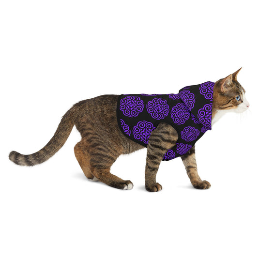 Hmong Pet Hoodie (black & purple)