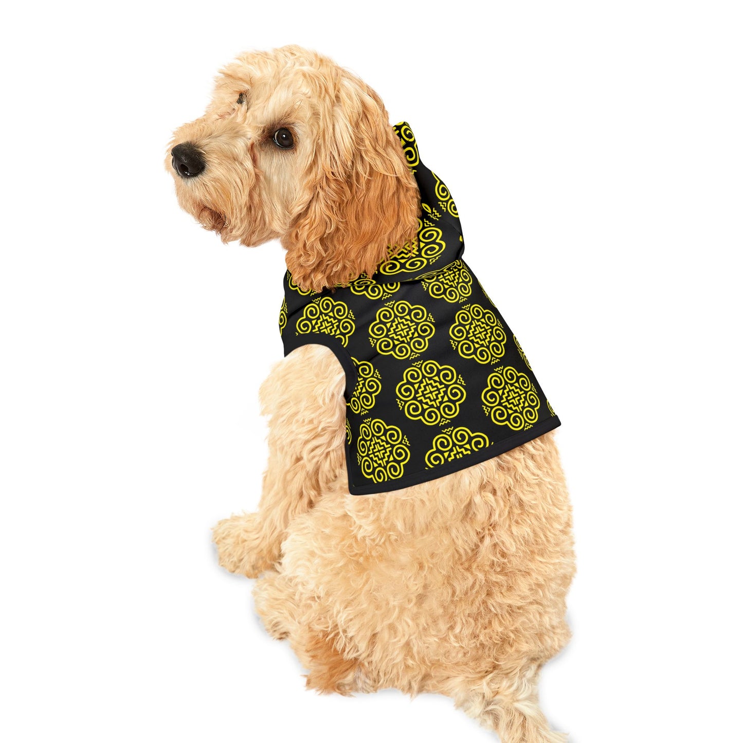 Hmong Pet Hoodie (black & yellow)