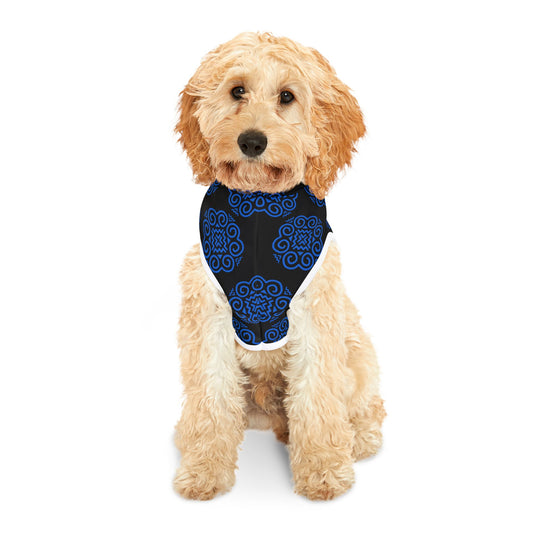 Hmong Pet Hoodie (black & blue)