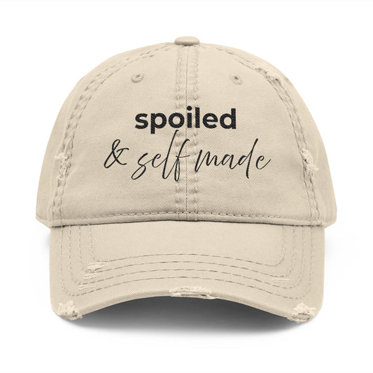 Spoiled & Self Made Distressed Hat (light)