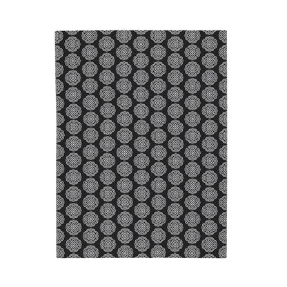 Hmong Velveteen Plush Blanket (black & white)
