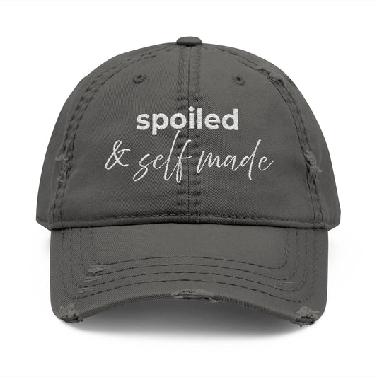 Spoiled & Self Made Distressed Hat (dark)