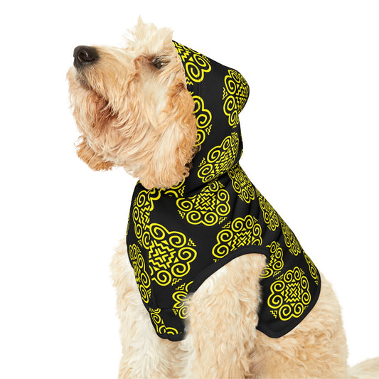 Hmong Pet Hoodie (black & yellow)
