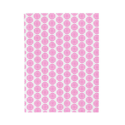 Hmong Velveteen Plush Blanket (white & pink)