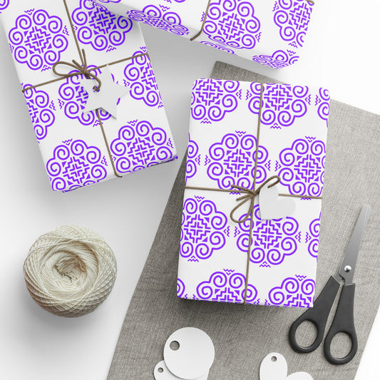 Hmong Wrapping Papers (white & purple)