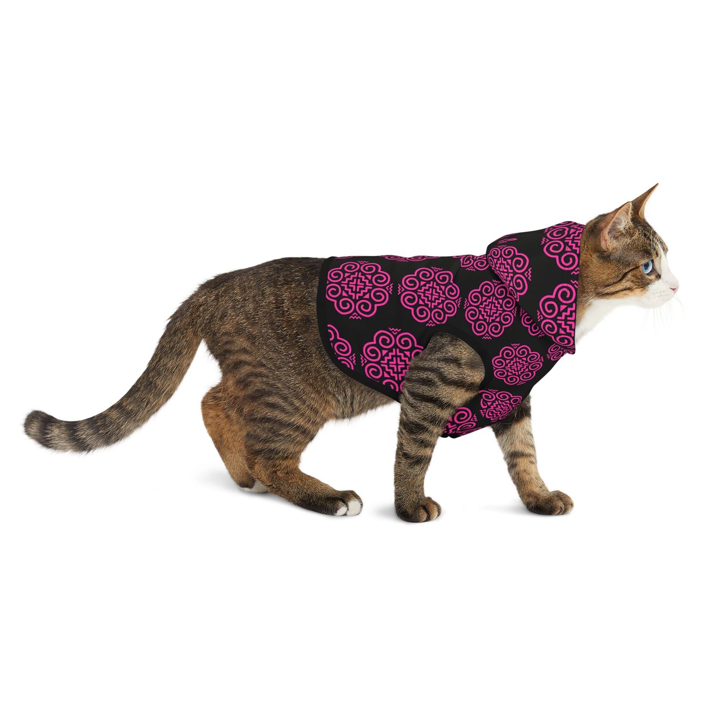 Hmong Pet Hoodie (black & pink)