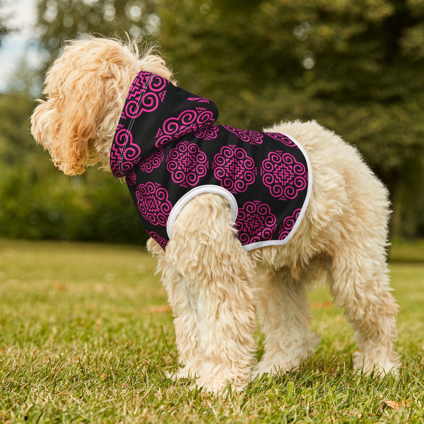 Hmong Pet Hoodie (black & pink)