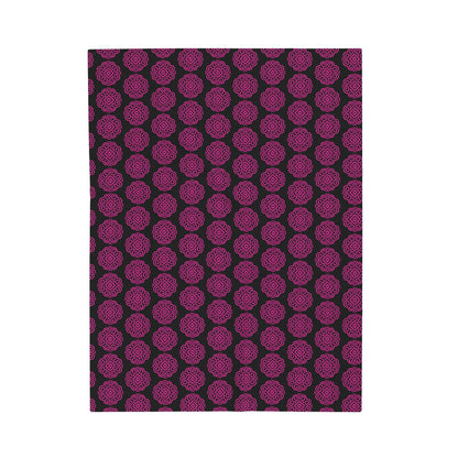 Hmong Velveteen Plush Blanket (black & pink)